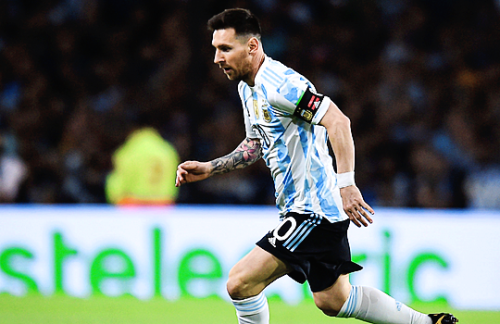 LIONEL MESSI↳ South American qualification football match for the FIFA World Cup Qatar 2022 on March