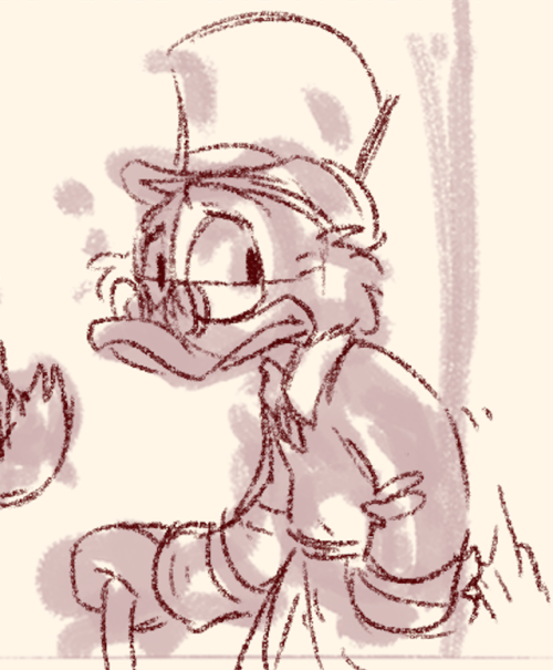 modmad:there is a lot of me shamelessly making Scrooge be adorable in this doodle comic