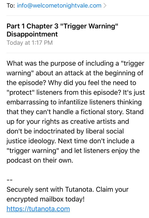 happierman:Calm the fuck down.A trigger warning takes no more time from your life than a tv or movie