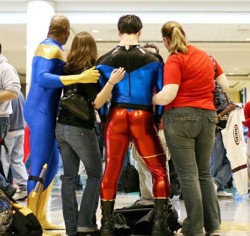 barecave:roidsville-zoo:Cosplay god Jonathan Carroll aka Super Monkey of SteelThank you Spandex!Supe