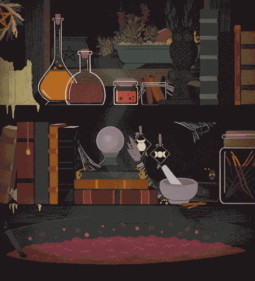 seashelbs-art:  A limited color variation of my potion workstation gif [original]. It’s either