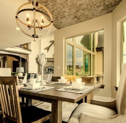 Craftsman Dining Room - Kitchen DiningLarge Arts And Crafts Ceramic Tile Kitchen/dining Room Combo Photo