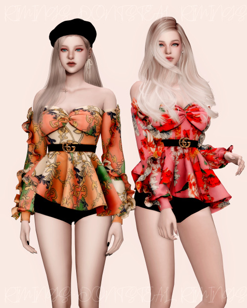 [RIMINGS] GUCCI Ruffle Blouse & Short Pants- DRESS- NEW MESH- ALL LODs- NORMAL MAP- SPECULAR MAP