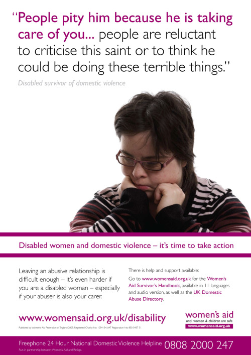 stophatingyourbody:Disabled women and domestic violence- it’s time to take action!