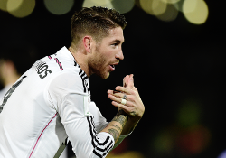 madridistaforever:  Real Madrid’s defender Sergio Ramos celebrates after scoring a goal during the FIFA World Club Cup semi-final football match Real Madrid against Mexico’s Cruz Azul FC at the Marrakesh Stadium on December 16, 2014 in Marrakesh.