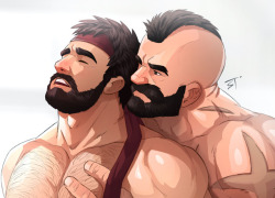 jojiart:    Fanart: Zangief and Bearded Ryu  