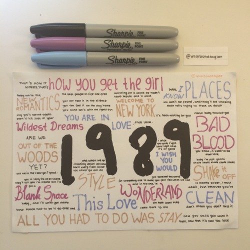 allaroundtaylor: 13 songs of 1989