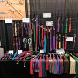 agreeableagony:Flogger wall at Fetish Con!  #fetishcon #fetcon #agreeableagony #kink #floggers #bdsmtoys