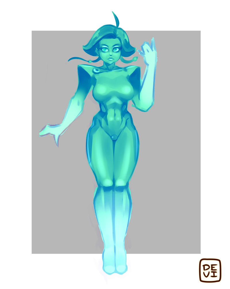 devirish:  Hologram (Sketch Commission)the latest sketch commission I did yesterday