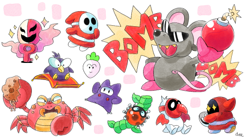 some mario 2 watercolor/marker drawings i did this week