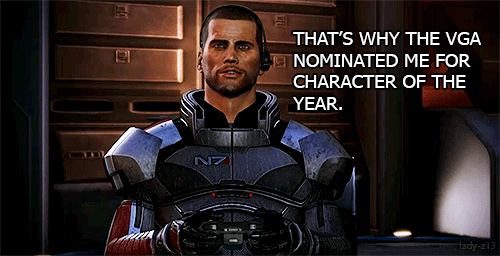      Commander Shepard at the VGAs Part I Also Garrus.     