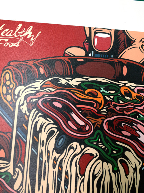 rudcef:  PRINT : Healthyfood  Size : 13.4X13.4(inch) / 340×340(mm) Paper : TINTORETTO (Made in Italy) 250g Method : ROLAND VersaUV LEC-330 Edit of 100 (Numbered with signature)  Via RCF