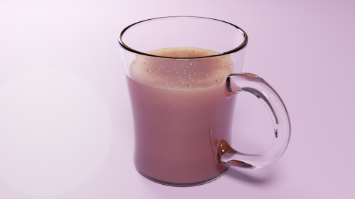 HOT HOT CHOCOLATE idk how the song goes but look-[ID: 8 images of a 3D modelled glass mug of hot cho