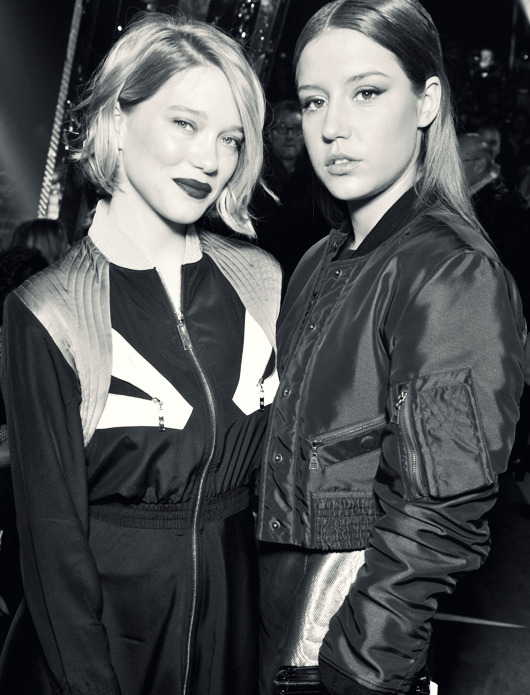 Outfits with black leather jacket By Exarchopoulos Adele Jacket