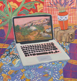 missannavaldez:  Anna Valdez Laptop with Landscape, 2014. oil on canvas, 32 x 30 inches.