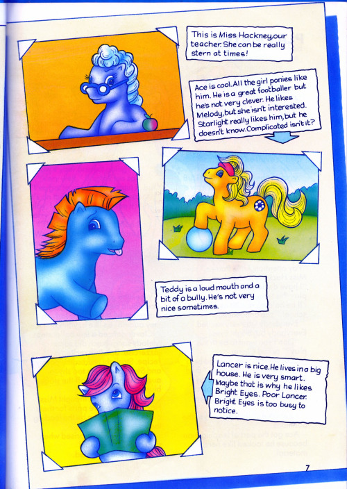 Character profiles from the London Editions/Egmont Magazines My Little Pony Annual of 1994, which wa