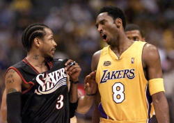 thetsscrew:  Allen Iverson On Kobe’s Return And Kevin Durant’s Legacy — Ball Is Life had me at “Allen Iverson interview.” Throughout his career, Iverson’s relationship with Kobe always appeared like one built on respect more than camaraderie.