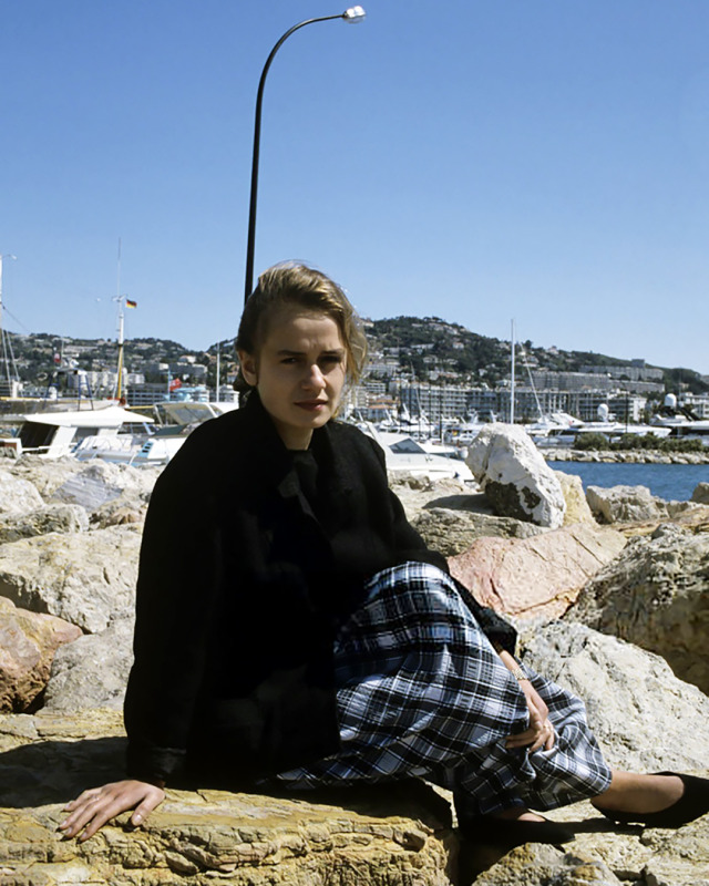 Sandrine Bonnaire photographed by Jean-Claude Deutsch at the Cannes Film Festival, 1985.