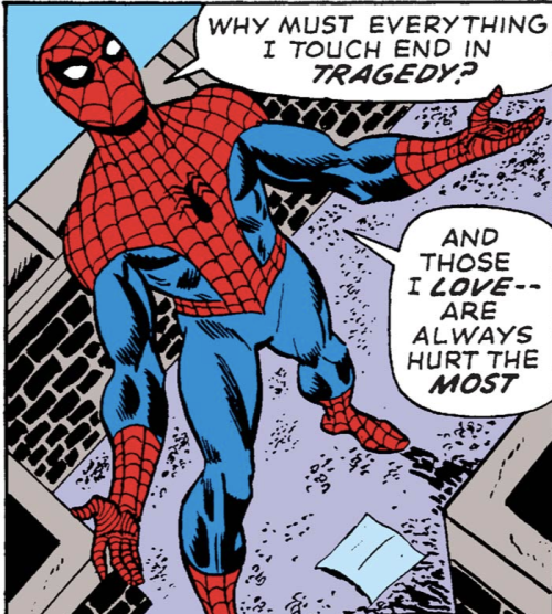 Peter Parker in six panels