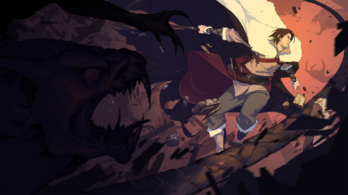 Castlevania is finally here and I can finally post this Netflix banner I drew for it!So much effort,