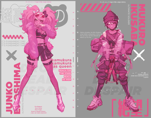 Some cutouts of the designs I did for the Drop Dead Despair! cover artwork