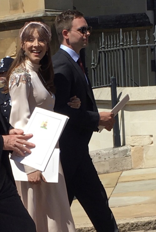 fuckyeslittleliars:Troian Bellisario and Patrick J. Adams at the Royal Wedding