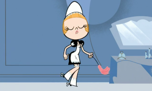 pan-pizza:  French Maid Maid Brad apparently had and appeared for 1 second in Season 3 Episode 13 of My Life as a Teenage Robot @lesserknownwaifus​    @slbtumblng this cutie