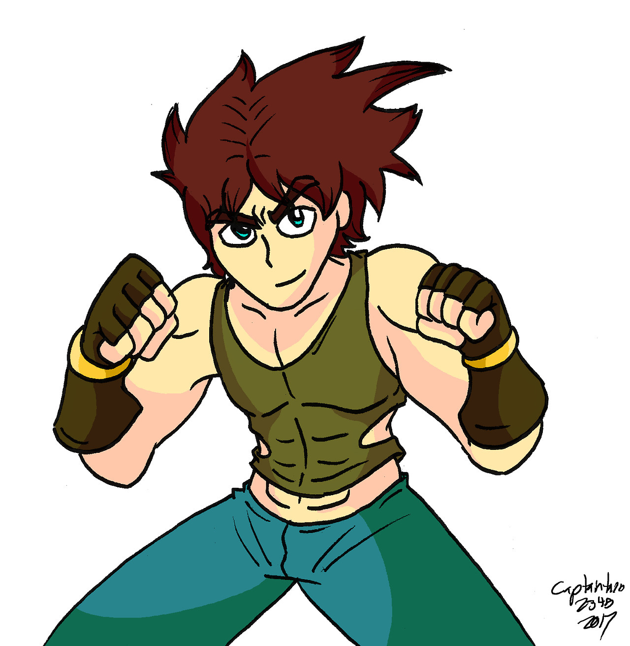 I wanted to try drawing a fighting pose, and who better to draw in a fighting pose