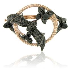treasures-and-beauty:Black Diamond bat ring by Zorab Creation USA