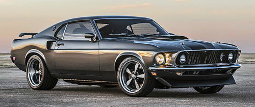 carsthatnevermadeitetc:  Ford Mustang Mach 1 “Hitman”, 1969 (2020), by Classic Recreations. A restomod first generation Mustang fastback that has been re-engineered in collaboration with Ford and fitted with a 1,000hp twin-turbocharged Ford Coyote