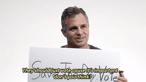telepwen: buzzfeedau:  Head to savetheday.vote to help elect a qualified and capable president (and also see Mark Ruffalo’s dick in his next movie).  But this is just a small part of that amazing video.  There’s SO MUCH MORE.   
