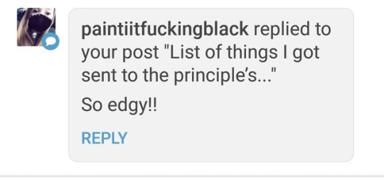 trashfirefallon:  trashfirefallon: trashfirefallon:  trashfirefallon:   They called me edgy and so I pointed out their url and they blocked me with this message. Hilarious. Mainly because I’m older than them, and they commented on my post and engaged