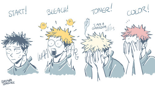 More Jujutsu Kaisen actor AU!!Off camera, Yuji was actually really nervous about getting is hair col