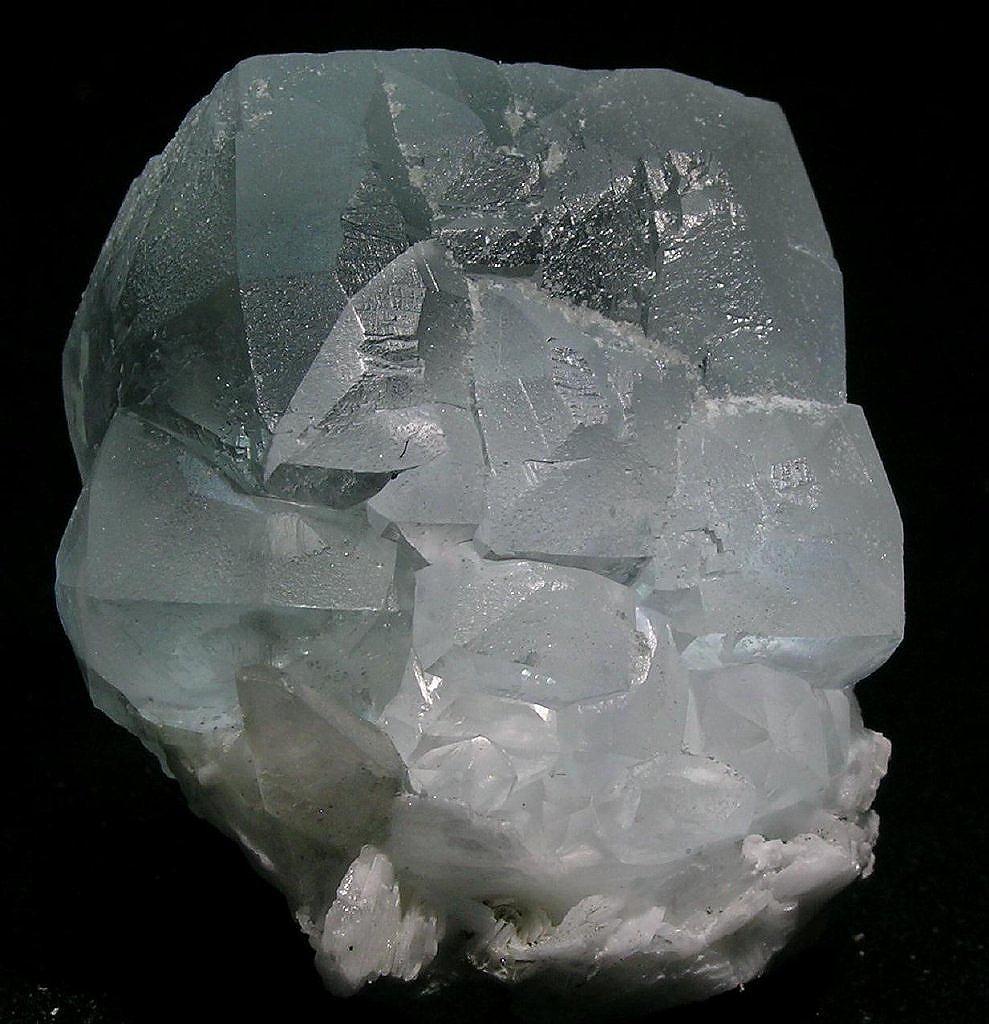 hematitehearts:  Fluorite on BaryteLocality: Jaimina Mine, Caravia, Asturias, Spain