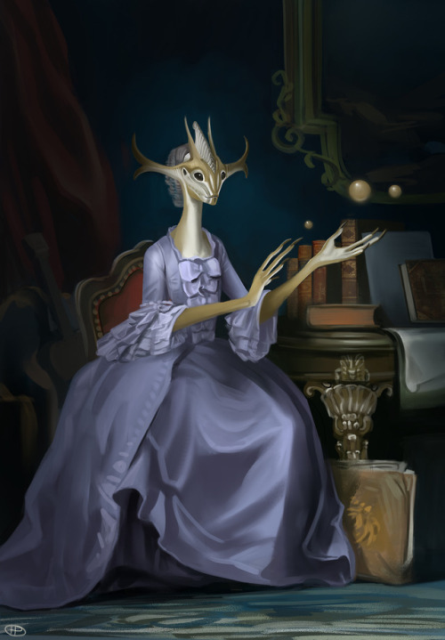 dinodanicus:A portrait of noted alien mathematician Belle Aurum during her breif stay in France.