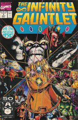 joearlikelikescomics:  Infinity Gauntlet cover by George Perez