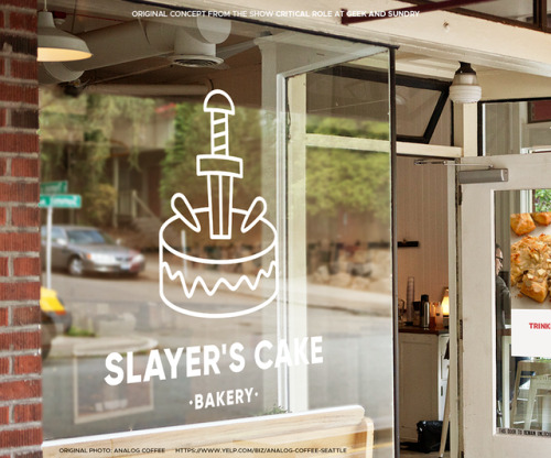  More Critical Role inspired fictional branding. Slayer’s Cake.Original Concept from the Critical Ro