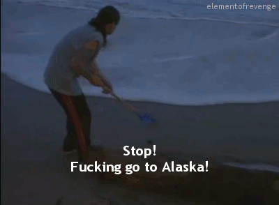 elementofrevenge:Ozzy yelling at the ocean for flooding his campfire.