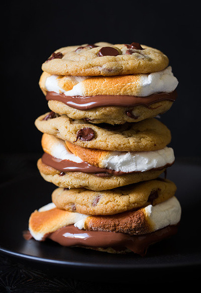 -foodporn:  Chocolate Chip Cookie S'mores Recipe by Cooking Classy