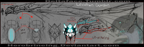 deltaface:  Leviathan Guardian [updated] by HerobrineingUpdated version of the last post.Second part;http://deltaface.tumblr.com/post/113919632720/leviathan-guardian-p2-by-herobrineing-here-we-have