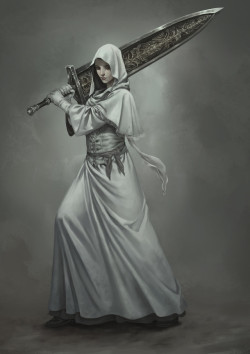 cultofthewyrm:   Bloodborne Hunter, White Church by Adrián Prado  