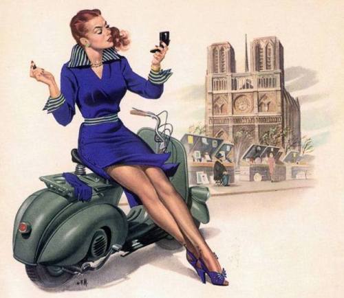 frenchcurious: Calendrier Vespa par Franco Mosca (1910-2003) - source Atomic Samba.