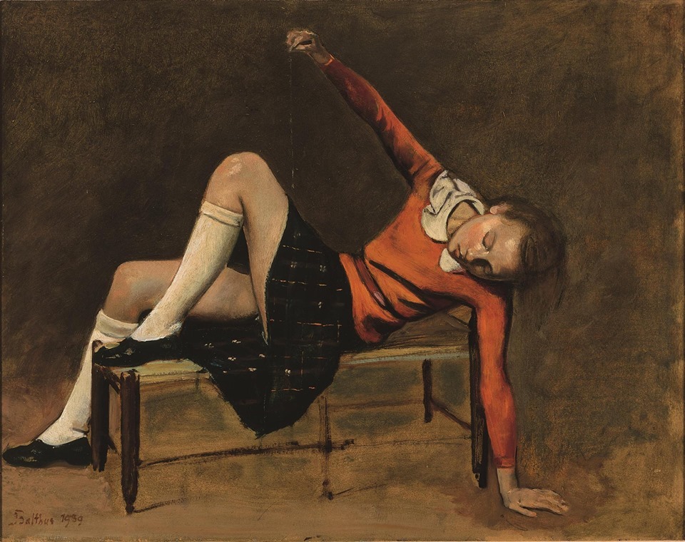 theblackcatzon:  colin-vian: Balthus (1908 – 2001) Thérèse on a Bench Seat, 1939