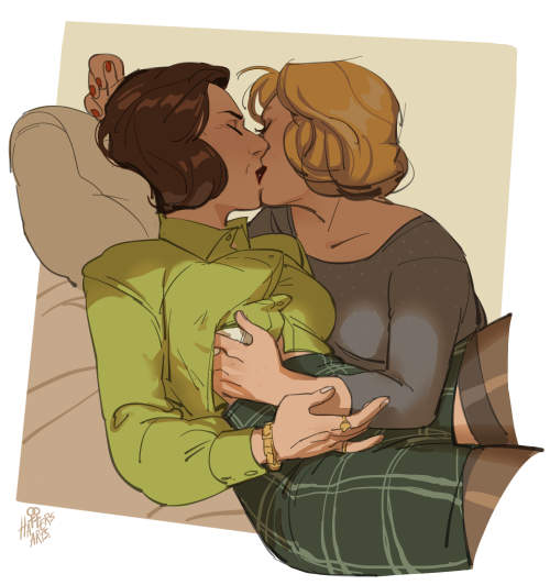 serawalkerwrites:hattersarts:Abby/Carol commission for @rarepairqueen thank you so much this gave me