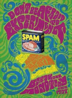 cryptofwrestling:  Psychedelic Spam ad(1960s)