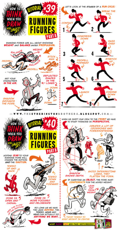 videogamelover99: drawingden: How to draw RUNNING FIGURES + CHARACTERS tutorial by STUDIOBLINKTWICE 