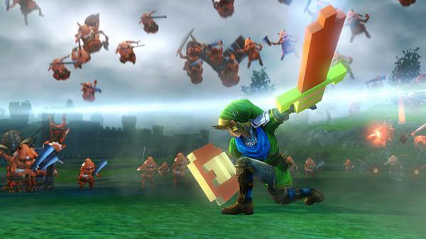 ssb4dojo:  8 Bit Sword and Shield Link in Hyrule Warriors Part of the upcoming Hyrule