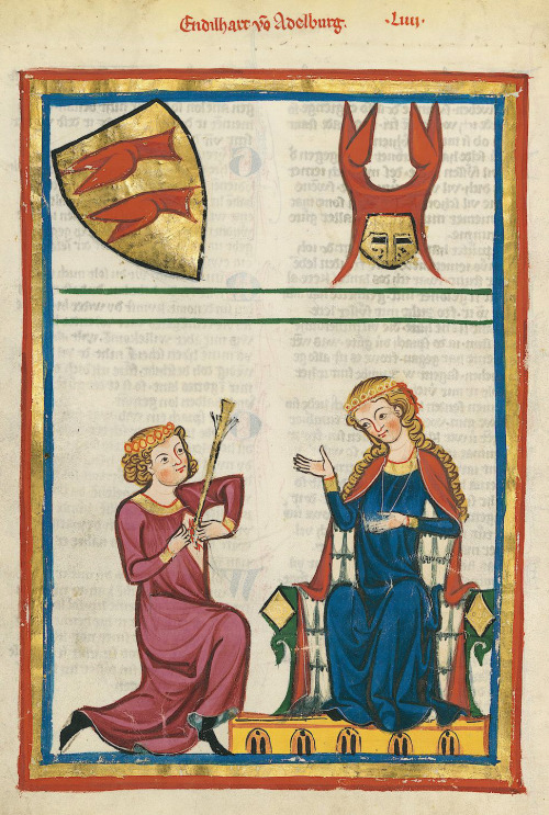 Illustrations from the Codex Manesse by the Grundstockmaler, 1305-1315