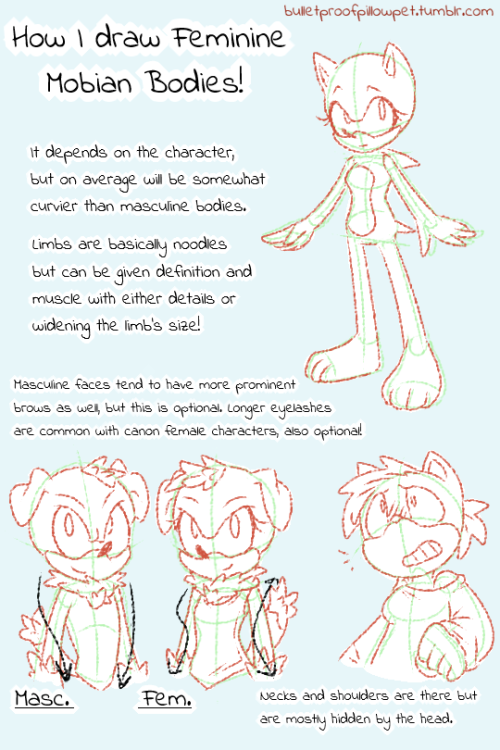 nannelflannel:I was asked how I draw feminine mobian bodies and created a reference!! (to the uhh be