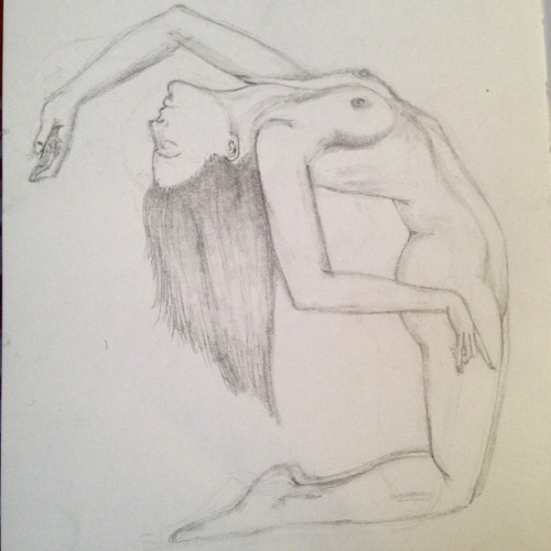 theartofivantirado:  #asketchaday #figurestudy #female #figure #woman #body #stretch #yoga #backbend